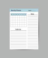 To do list monthly, weekly or daily. Simple design with flat illustration vector