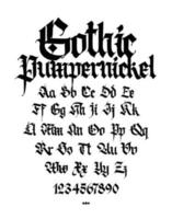 Gothic font from Latin letters. Medieval European style. vector