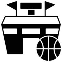 icono del estadio, tema de baloncesto vector