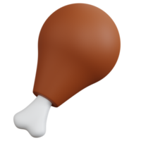 3d rendering chicken leg isolated png