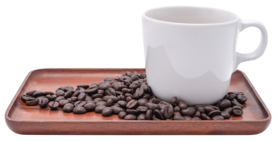 xícara de café e grãos de café isolados png