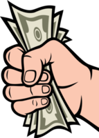 hand- met geld illustratie png