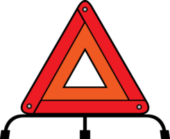 illustration de panneau de signalisation d'urgence triangle d'avertissement rouge png