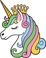 Unicorn Princess with Crown Illustration png