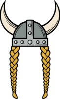 Viking Helmet with Braids Illustration png