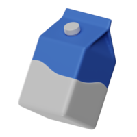 ilustración de caja de leche 3d png