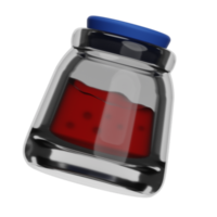 ilustración de botella de vidrio de mermelada 3d png