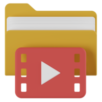 carpeta de video ilustración 3d png