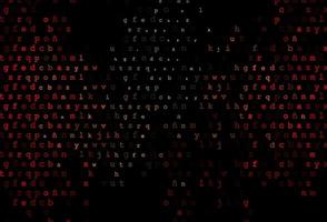 Dark red, yellow vector template with isolated letters.