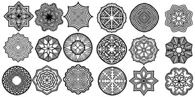 set of circle abstract tribal drawing. vector