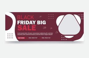Black Friday timeline cover weekend sale social media banner design vector
