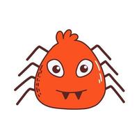 Funny Spider. Halloween element. Trick or treat concept. Vector illustration in hand drawn style
