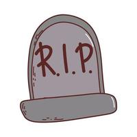 Gravestone. Halloween element. Trick or treat concept. Vector illustration in hand drawn style