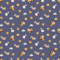 Seamless pattern with farm animals. Design for fabric, textile, wallpaper, packaging. vector