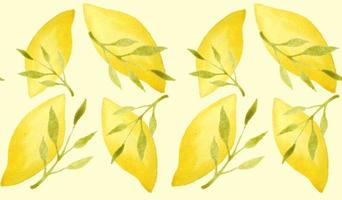 Tropical seamless pattern with yellow lemons. Fruit repeated background. Vector bright print for fabric or wallpaper.