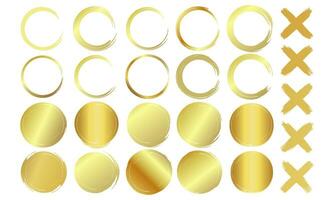 gold circle element collection set vector