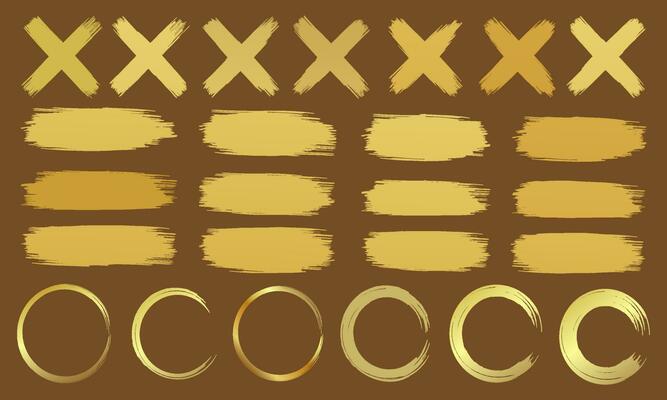 brush stroke and gold circle collection set
