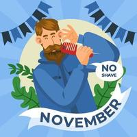 November No Shaving Awareness Concept vector