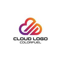 Claound logo colorfuel vector