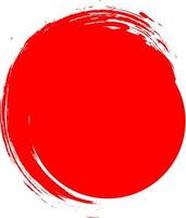 Red circle painted with brush on white background. Vector. vector