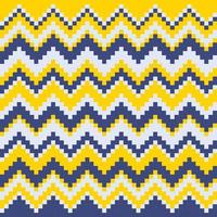 Chevron pattern. Pixel art. Yellow, blue and white chevron pattern. Vector illustration