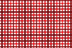 Fabric pattern vector with lines and square tartan shapes. Seamless clothing pattern design with red and white color stripes. Endless gingham plaid pattern vector for bed sheets or shirts.