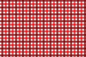 Fabric pattern vector with lines and square tartan shapes. Seamless clothing pattern design with red and white color stripes. Endless gingham plaid pattern vector for bed sheets or shirts.