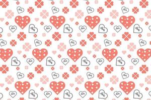 Seamless love pattern decoration with different heart shapes. Abstract love pattern background for wallpapers and wrapping papers. Minimal pattern vector for valentines day on a white background.