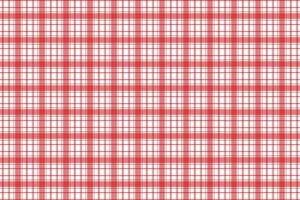 Seamless tartan pattern with white and red stripes for shirts or bed sheets. Endless gingham plaid pattern vector on a white background. Minimalist plaid pattern background design for scarves.