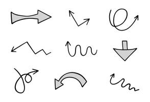 Vector set of hand drawn arrows, elements for presentation