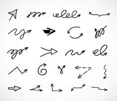 Vector set of hand drawn arrows, elements for presentation