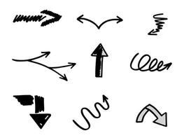 Vector set of hand drawn arrows, elements for presentation