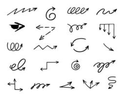 Vector set of hand drawn arrows, elements for presentation