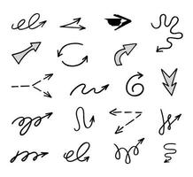 Vector set of hand drawn arrows, elements for presentation