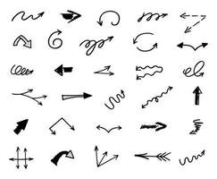 Vector set of hand drawn arrows, elements for presentation