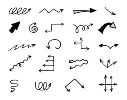 Vector set of hand drawn arrows, elements for presentation