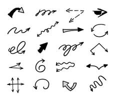 Vector set of hand drawn arrows, elements for presentation