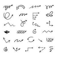 Vector set of hand drawn arrows, elements for presentation