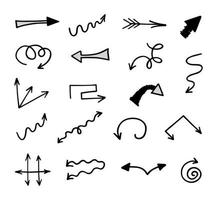 Vector set of hand drawn arrows, elements for presentation