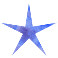 estrela de aquarela azul. elemento celestial, espaço, céu. clipart png transparente