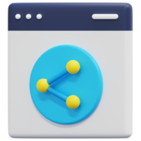 network 3d render icon illustration png