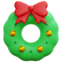 christmas wreath 3d render icon illustration png