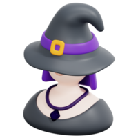 witch 3d render icon illustration png