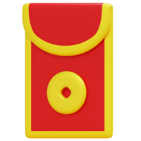 red envelope 3d render icon illustration png