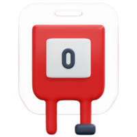 blood type o 3d render icon illustration png