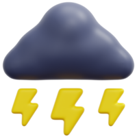 thunderstorm 3d render icon illustration png