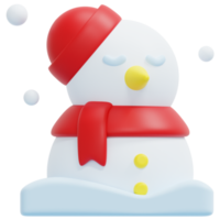 snowman 3d render icon illustration png