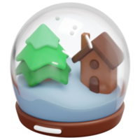 snow globe 3d render icon illustration png