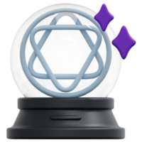 ilustración de icono de render 3d de bola de cristal png