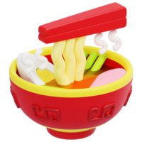 noodles 3d render icon illustration png